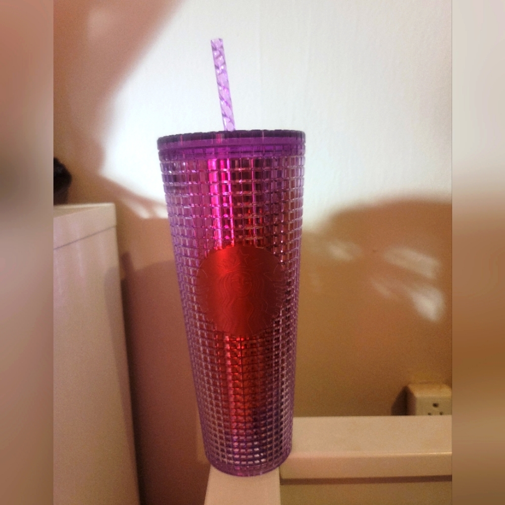 Starbucks Venti Studded Disco Tumbler 2021 Purple And Red Ombré